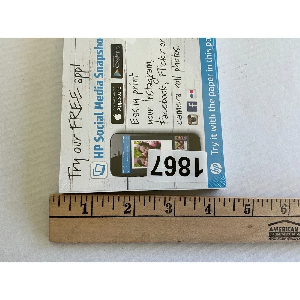 HP Social Media Snapshots Photo Paper 4x6 Advanced Glossy Sticky Back 25 Sheets